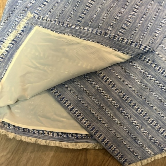 Ann Taylor LOFT Cotton Striped Tweed Faux Wrap Skirt Size 12 Dynamic Blue - Picture 3 of 7